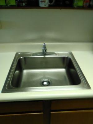 Before picture (the countertop was cleaned with a DIFFERENT product, and Weiman's Stainless Steel Cleaner even improved on it!