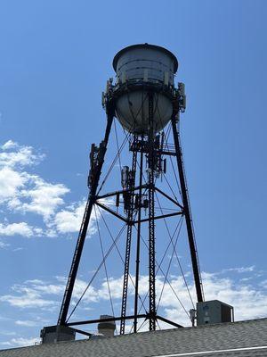 This silo is on top of the building