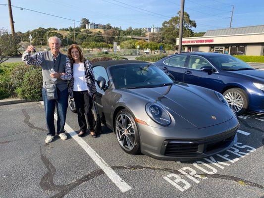 Congratulations to the Nissims on their new to them Porsche 911 Carrera Cabriolet in agate gray on black interior