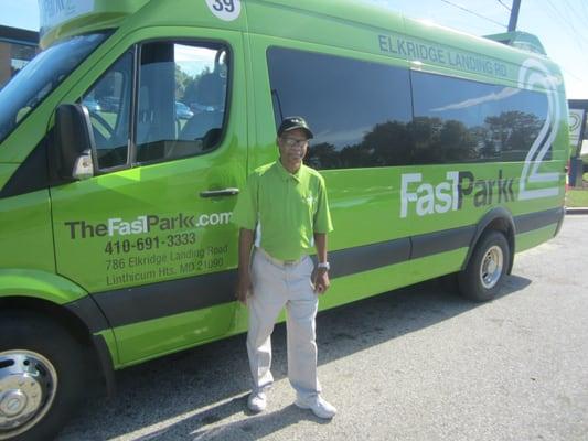 FastPark2 employee with shuttle