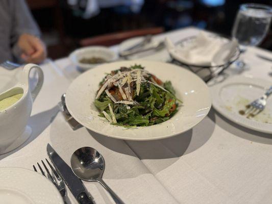 Arugula salad with a nice house dressing.