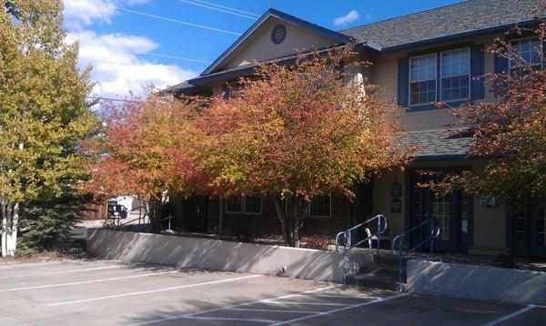 Our office building with fall color.