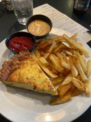 Quiche and steak frites