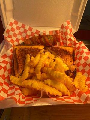 Our TX grilled cheese brisket and American cheese/provolone cheese