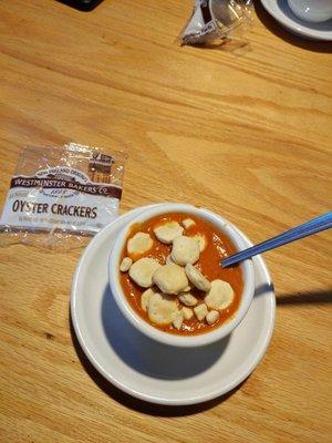 Tomato bisque with crackers!