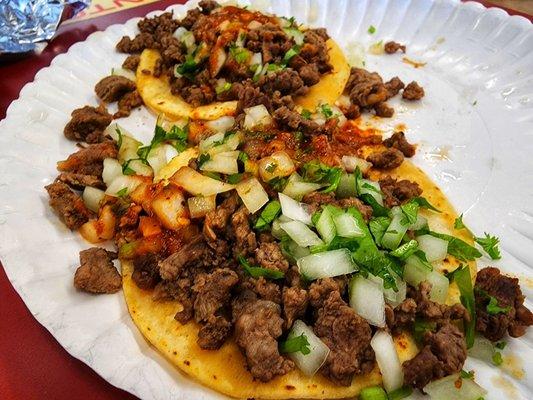 2 Carne asada tacos ($4)- 6/22