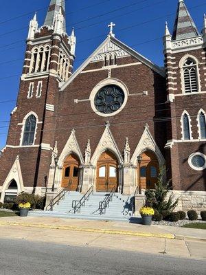 Outside church