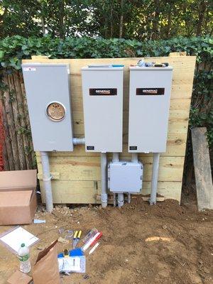 New 300 Amp electrical service with automatic transfer switches for generator at a house in East Hampton