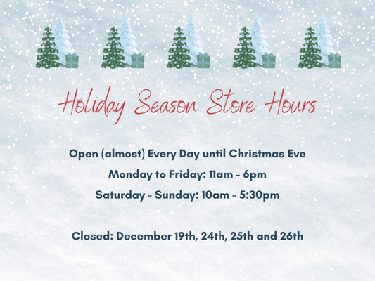 2022 Holiday Season Hours