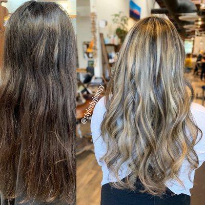 Balayage on virgin hair