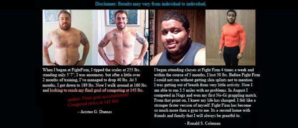 Previous gym members who lost over 100 lbs from taking our classes.