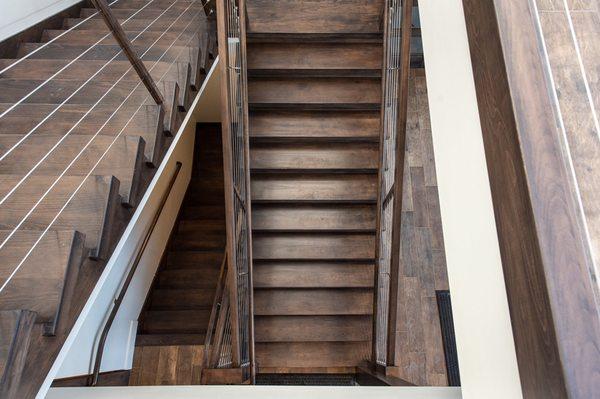 Stairs from the second floor looking down