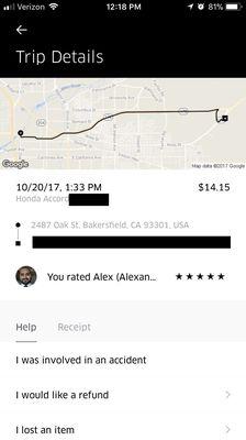 Took Uber home from the SECOND time bc there was a default with the brand new one they installed.