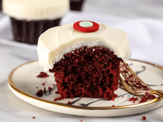 Our most popular flavor, this Red Velvet cupcake is southern style light chocolate cake with cream cheese frosting.