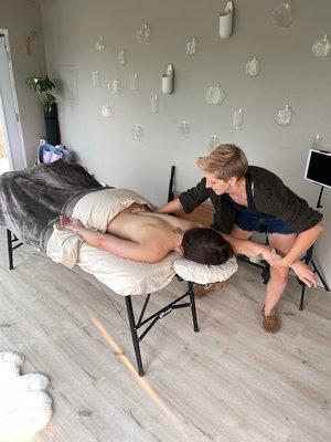 Doing massage for a private retreat