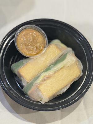 smoke tofu roll with peanut sauce (GF)