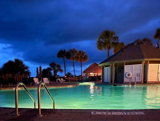 Beach House pool at night