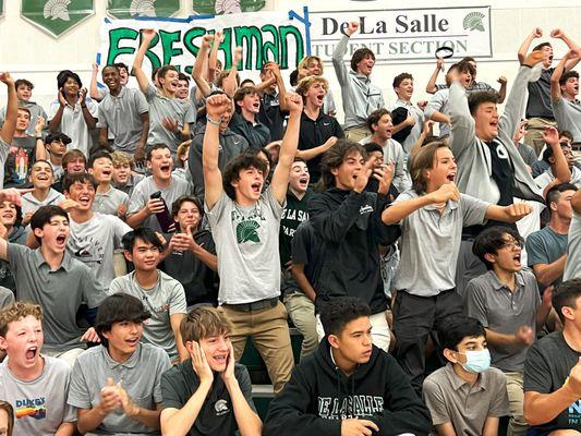 Students enjoying a school rally.