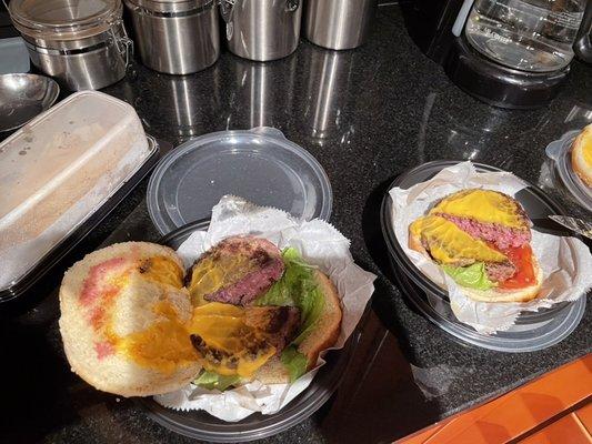 Undercooked burgers.... burgers were ordered WELL DONE... The burgers arrived rare ..HORRIBLE !!!