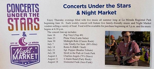 LM Farmer's Market will transition to a night market at 5PM June 16-Aug 18 @ LM Regional Park (exc 07/28 @ Creek Pk).