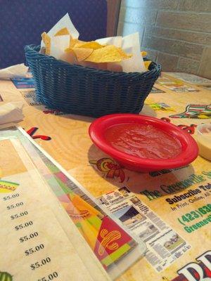 Starter chips and salsa