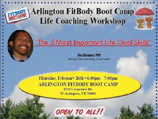 This is the 3rd life coaching workshop focused on the building blocks of a goal oriented person.