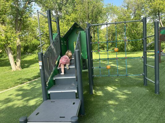 The smaller playground equipment is perfect for my 1.5 year old