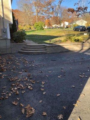 New stairs and retaining wall