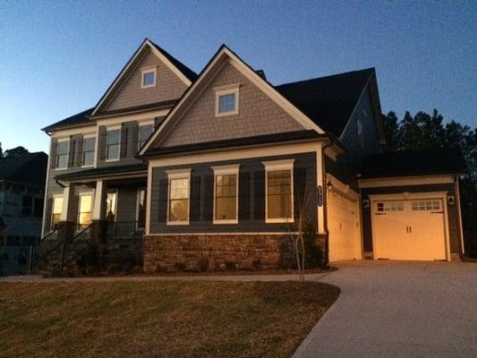 New Construction in Cary.  Looks even prettier at night!