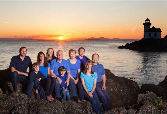 Family reunion at Lime Kiln Lighthouse on San Juan Island