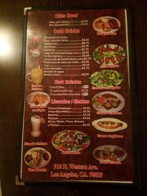 pg 3, last page of menu