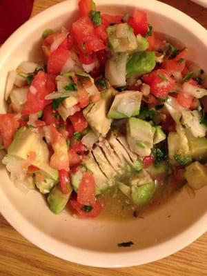 This is how the "homemade guacamole casero" came out.