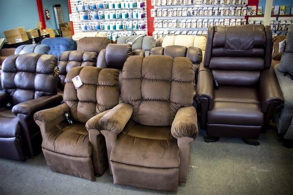 over 40 lift chairs in our retail showroom located in Crystal Lake, IL