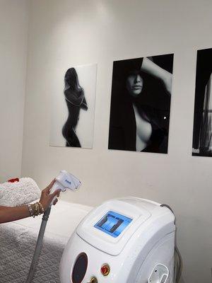 We use a diode laser machine - it is pain free