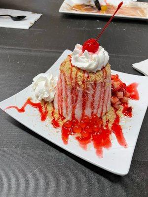 Strawberry cheesecake but from a different angle