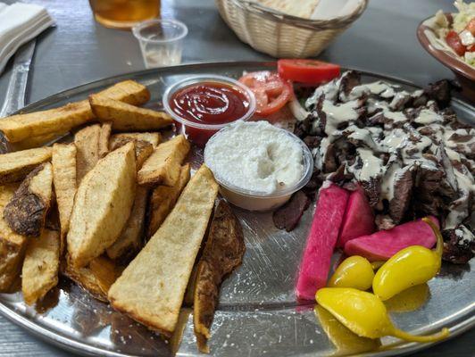 Beef shawarma with french fries