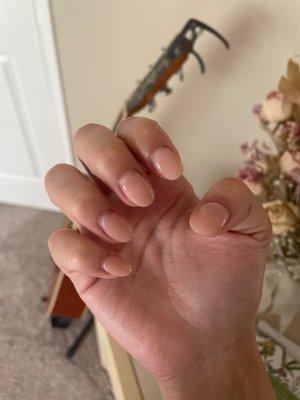 Dip powder on natural nails after 1 week