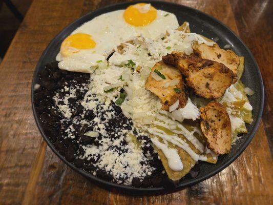 chilaquiles with chicken added