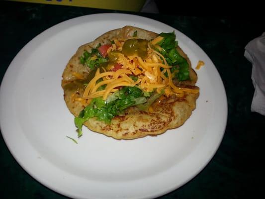 Puffy taco with ground beef