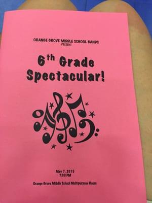 6th grade band concert.