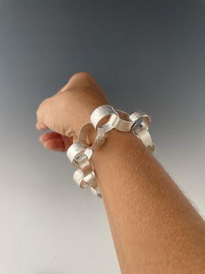 Sterling silver 'paperchain' bracelet