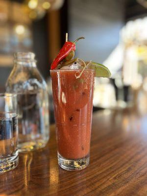 Blood Mary made with their homemade Bloody Mary mix with a hint of chipotle