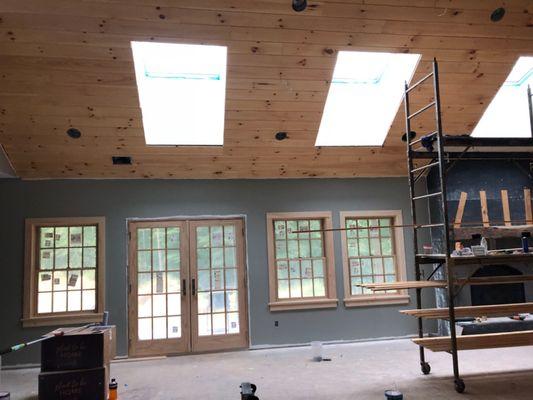 Work in progress. Windows. Doors and Ceiling... Absolutely beautiful work done by our Team Leader Jeffrey Meola