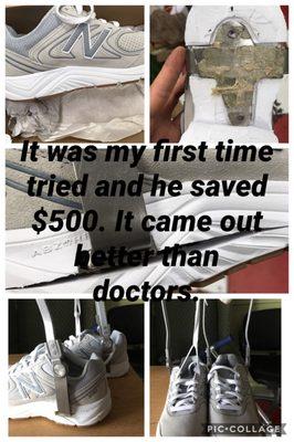 I gave him what type of shoes he needs to buy and made him happy and saving his huge bill..