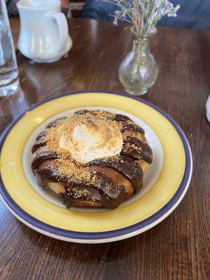 Marshmallow chocolate donut