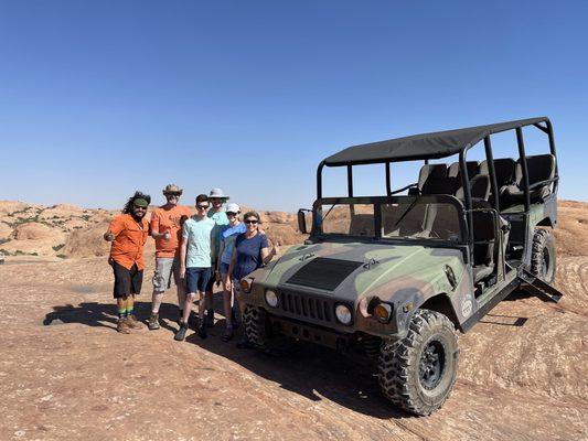 Our family with driver Tim and the rockin Hummer!