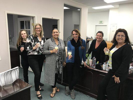 After they worked miracles to close a challenging one on time, the Etheridge Team brought an after-hours celebration to our favorite escrow