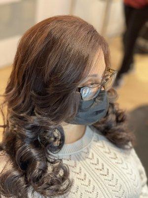 Layered haircut & waves