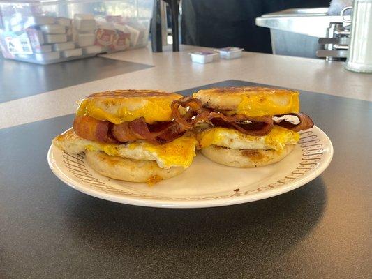 Bacon egg cheese biscuit $3.50