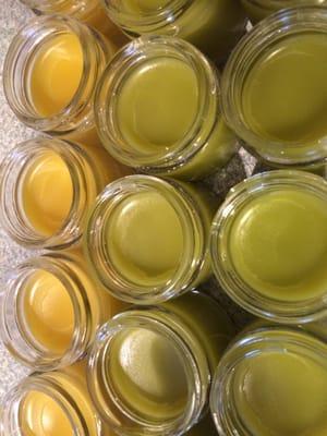 Salves cooling after being poured.